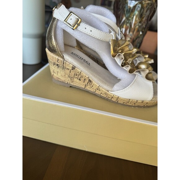 Michael Michael Kors Cate Nicki Peep Toe Wedge Sandal Toddler Girl's Size 11 M - Picture 5 of 8